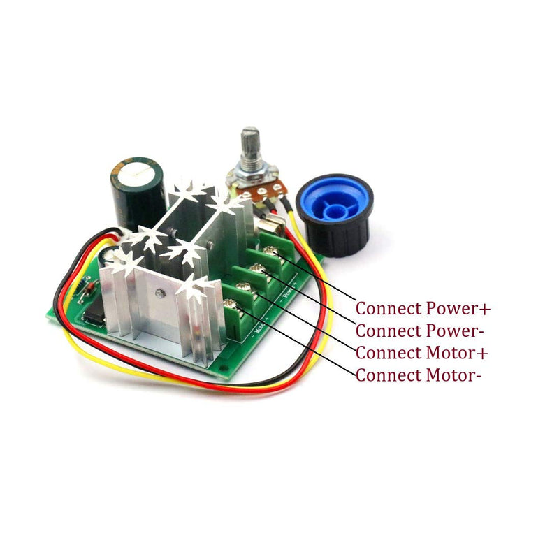 [Australia - AusPower] - DaFuRui 2Pack Upgraded 6V-90V 15A DC Motor Pump Speed Controller，16KHZ PWM Speed Controller Regulator Module Board with Speed Control Knob (6V-90V 15A DC Motor) 