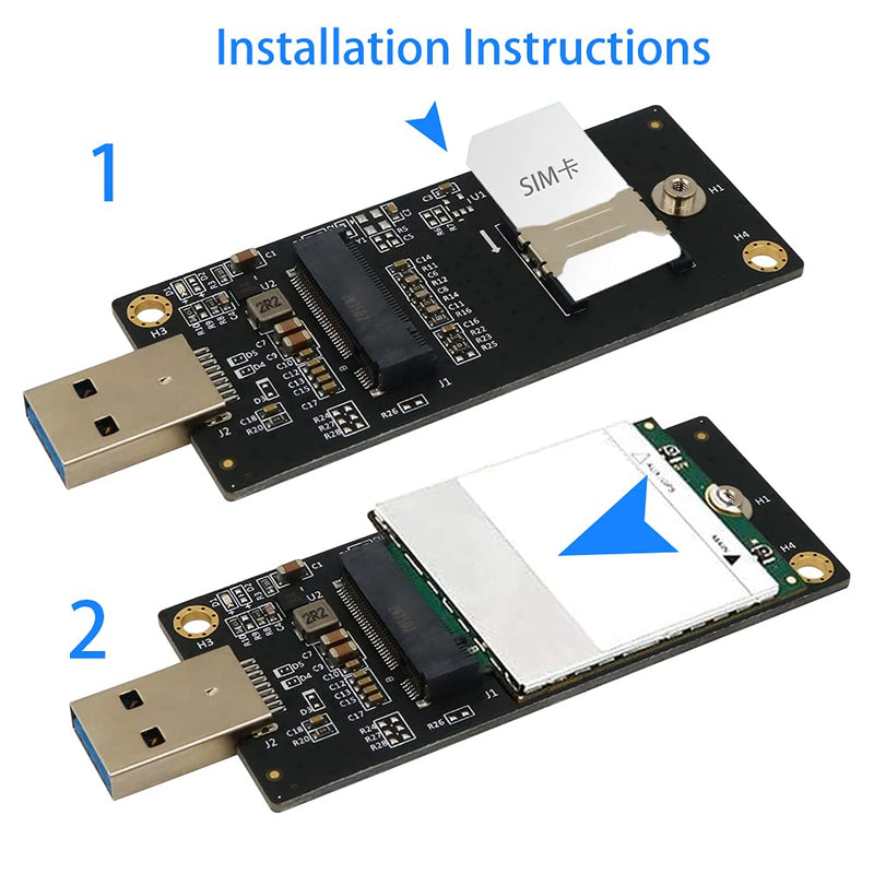 [Australia - AusPower] - NGFF(M.2) Key B to USB 3.0 Adapter with SIM 6pin Slot for WWAN/LTE Module 