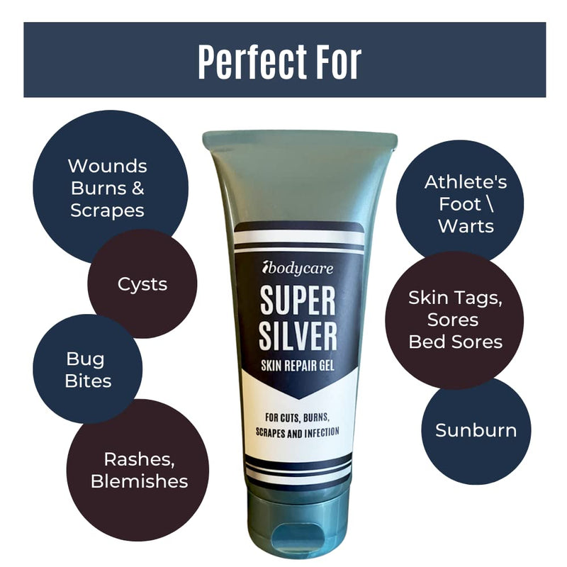 [Australia - AusPower] - ibodycare Super Silver Gel for Cuts, Burns, Rashes, Scar and Infection Care, Colloidal Silver Gel, 4 oz 1 