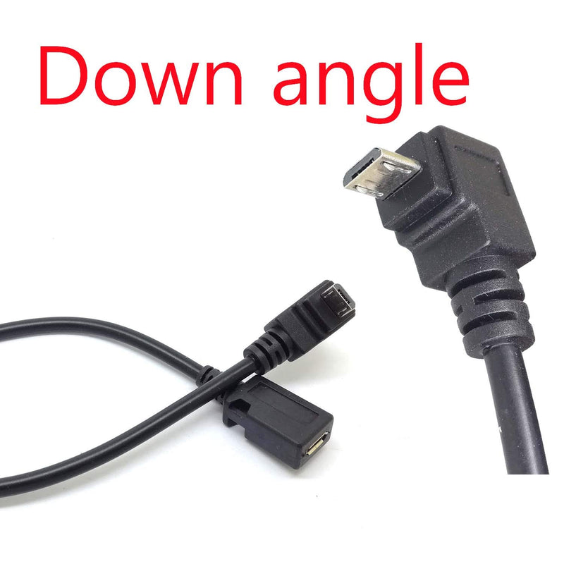 [Australia - AusPower] - 90° Degree Angle USB Micro B 5P Female to 5P Male Left Right Down Up Angled Extension Cable Adapter for Phone Charger Data Sync Tablet Cord Adaptor … (DWON +Right +up +Left) 