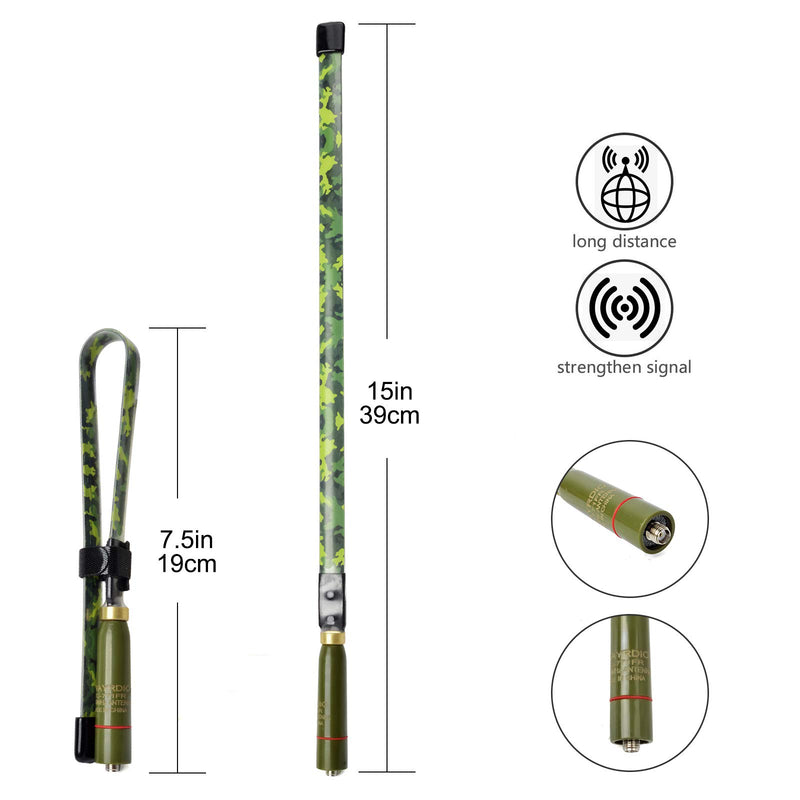 [Australia - AusPower] - TWAYRDIO Foldable Tactical Antenna 771FR SMA Female Camouflage Dual Band VHF UHF 2Meter 70cm 15.3inch Portable Handheld Ham Radio Antenna for Baofeng UV-5R BF-F8HP Kenwood Two Way Radio 