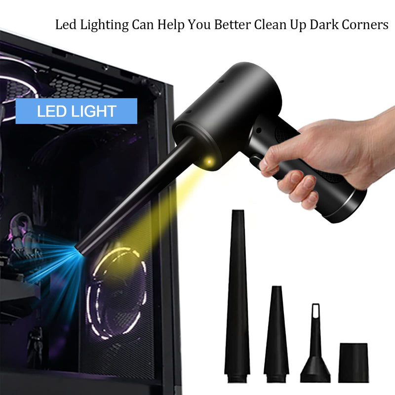 [Australia - AusPower] - Electric Air Duster, Arcwares Cordless Duster for Computer Cleaning, Rechargeable Portable, 51000 RPM/7500MAH/10W,Fast Charging for Computer, Keyboard, Car, Pet House Black 