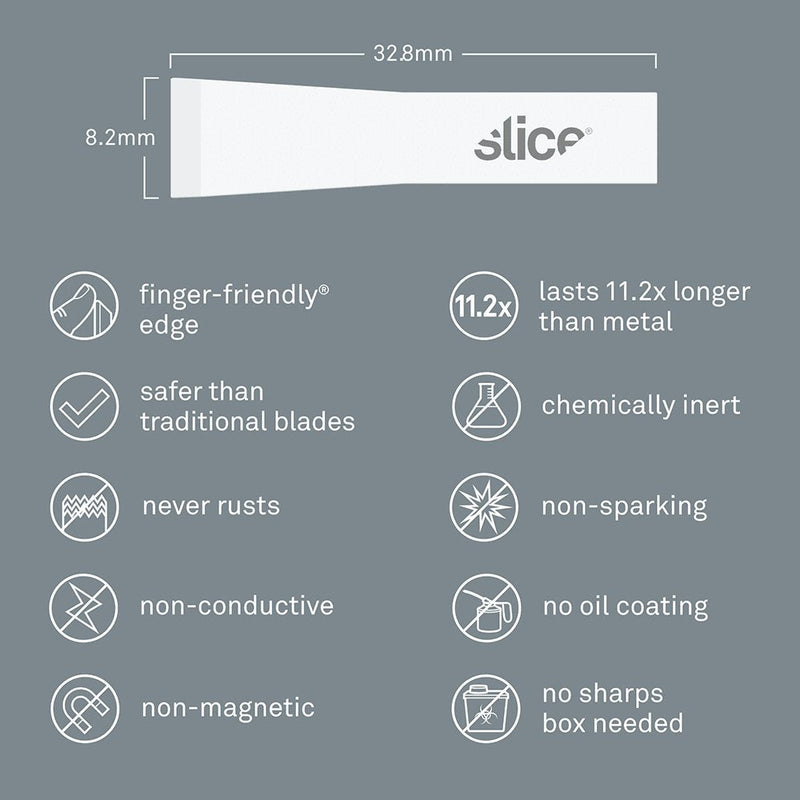[Australia - AusPower] - Slice 10534 Chisel Blade, Finger-Friendly Edge, Safer Choice, Never Rusts, Lasts 11x Longer Than Metal, Precision Scraping, Scratchboard Art, Sculpting 4 Blades 