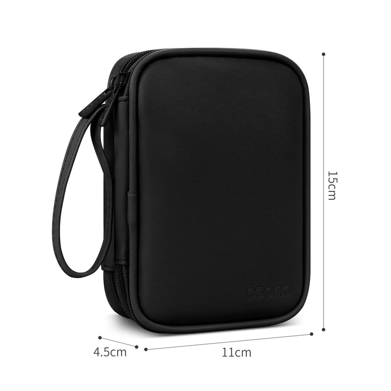 [Australia - AusPower] - Dual Hard Drive Case for Seagate WD My Passport Ultra WD Elements Portable External Hard Disk 1TB 2TB 3TB 4TB 5TB USB 3.0 2.5 inch HDD PU Leather Carrying Bag Black Double Layers S Hard Disk Organizer 