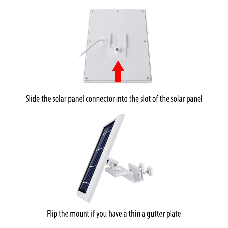 [Australia - AusPower] - Wasserstein Weatherproof Gutter Mount Compatible with Ring Spotlight Cam Battery & Wired, Ring Stick Up Cam Battery & Wired, & Ring Solar Panel with Universal Adapters (White) White 