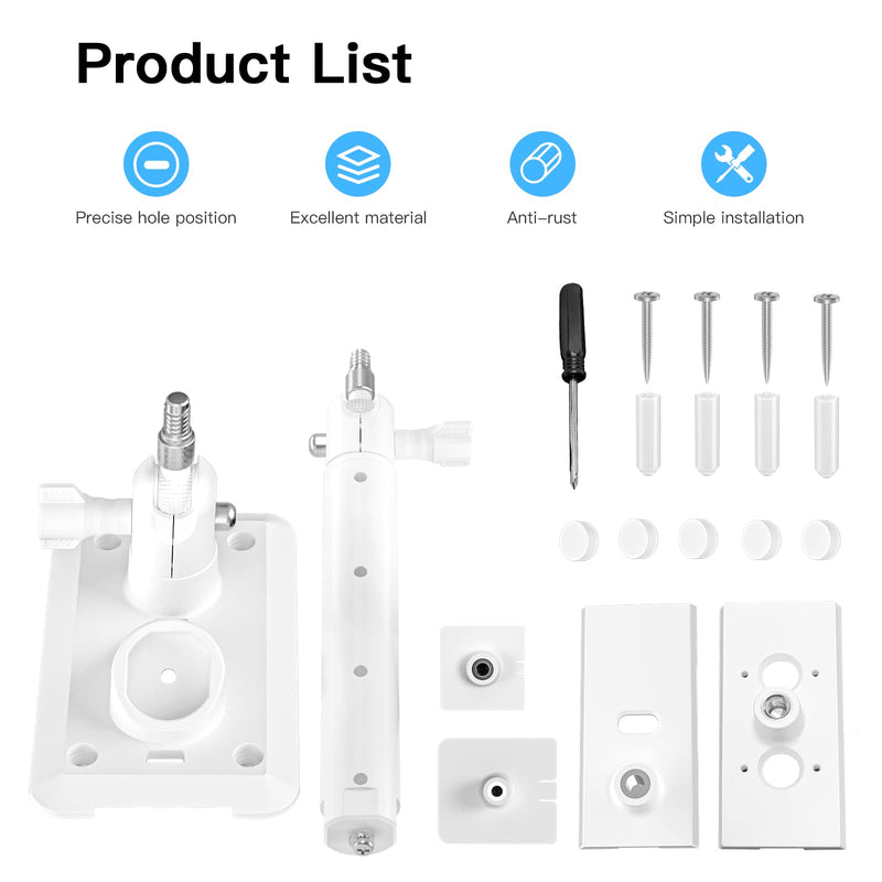 [Australia - AusPower] - HOLACA 2-in-1 Wall Mount Bracket for Ring Solar Panel, Spotlight Cam Pro/Plus and Stick Up Cam Battery/Wired Outdoor Mount Accessories for Ring Super Solar Panel (White) Pro/Plus White 