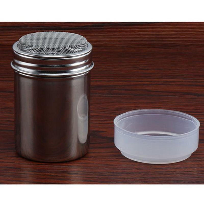 [Australia - AusPower] - 2 PCS Chocolate Shaker Coffee Powder Cocoa Flour Icing Sugar Sifter Stainless Steel Mesh Shaker Powder Cans with Lid for For Baking Cooking Home Restaurant 
