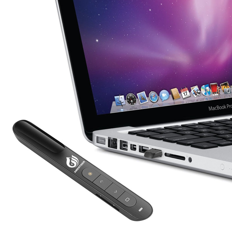 [Australia - AusPower] - AMERTEER Wireless Presenter,Support Hyperlink RF 2.4GHz Powerpoint PPT Clicker Presentation Remote Control Laser Pointer Flip Pen Red Laser 