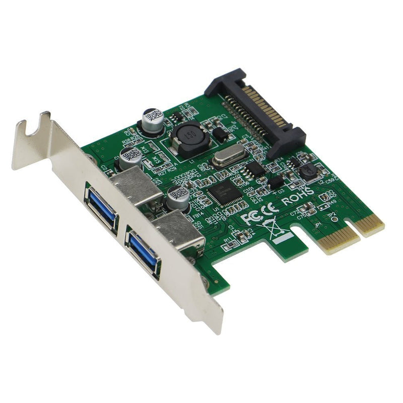[Australia - AusPower] - SEDNA - PCI Express 2 Port USB 3.0 Adapter - with Low Profile Bracket - (NEC/Renesas uPD720202 chipset) - Optional Power Connection 