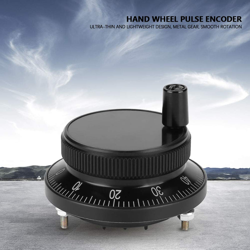 [Australia - AusPower] - 100PPR 6 Terminal Electronic Hand Wheel Manual Pulse Encoder for CNC System (Black) 