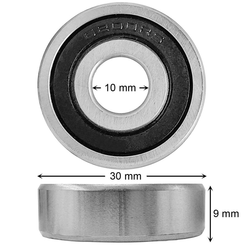 [Australia - AusPower] - Donepart 6200RS Bearings 10mm ID 30mm OD 9mm Width 6200-2RS 6200 Bearings ABEC3 High Speed Doubel Sealed Bearings (10pcs) 