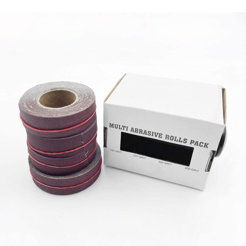 [Australia - AusPower] - Abrasive Paper 4pc Sandpaper Variety Pack with Dispenser Drawable Emery Cloth Roll Metal Glass Carpentry Sanding Paper (4 roll) 4roll6m 