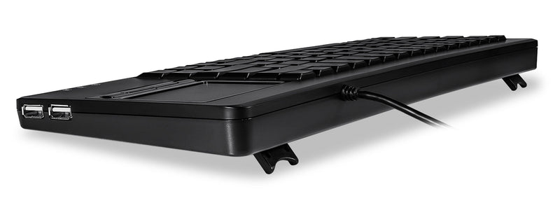 [Australia - AusPower] - Perixx PERIBOARD-315H, Wired USB Backlit Keyboard with Touchpad and 2 USB Ports, Black (10917) 