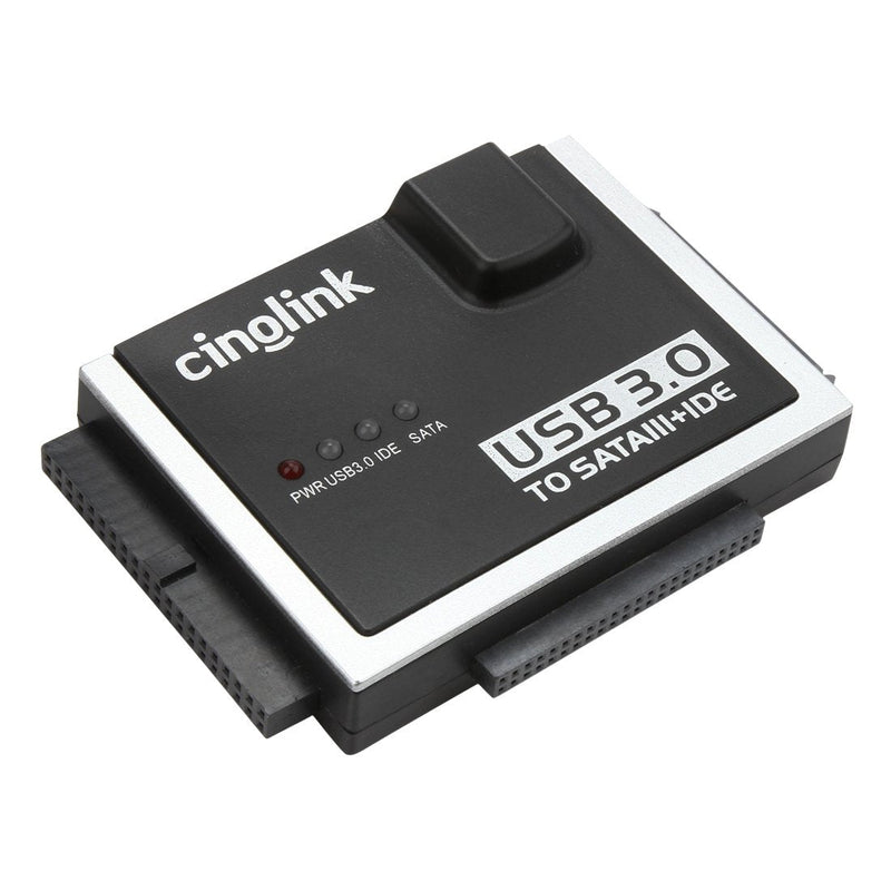 [Australia - AusPower] - Cinolink SATA IDE to USB 3.0 Adapter for Universal 2.5"/3.5" Inch IDE and SATA External HDD/SSD with 12V 2A Power Adapter Black 