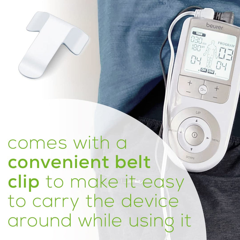 [Australia - AusPower] - Beurer TENS Unit Muscle Stimulator for Pain Relief - TENS Machine with Adjustable Intensity Levels - Electronic Muscle Stimulator with TENS Unit Pads, EM44 