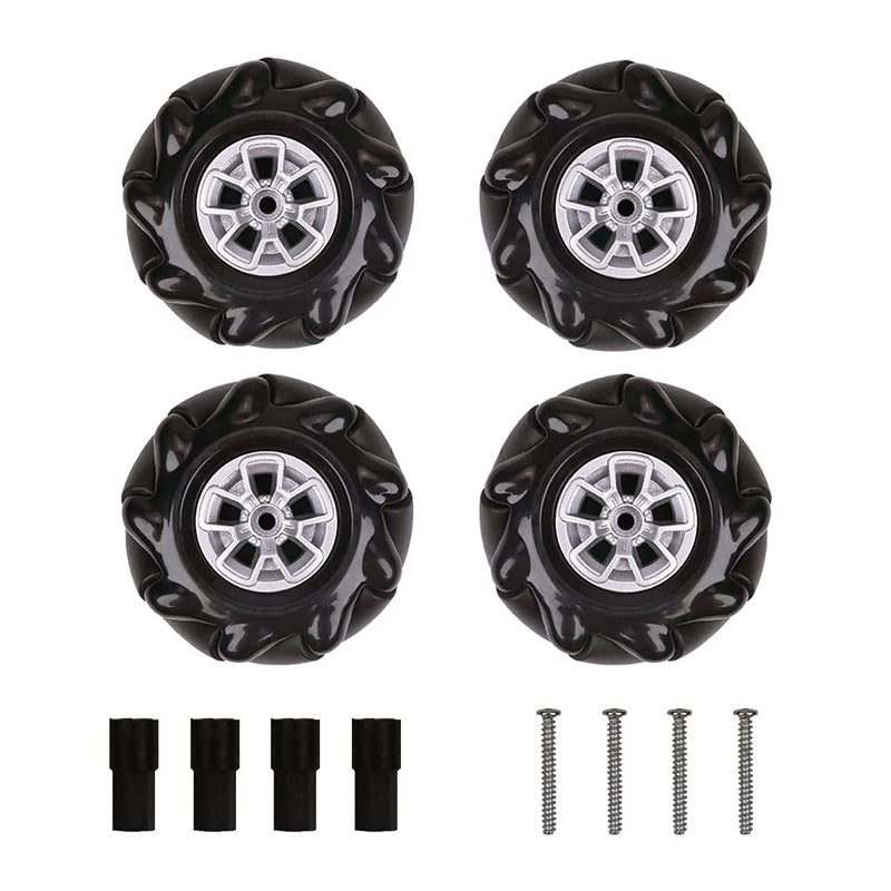 [Australia - AusPower] - LewanSoul Mecanum Wheel, 60mm High Hardness Plastic Wheel, Omni-Directional Wheel Intelligent Robot Car Components, DIY Accessories(4PCS) 