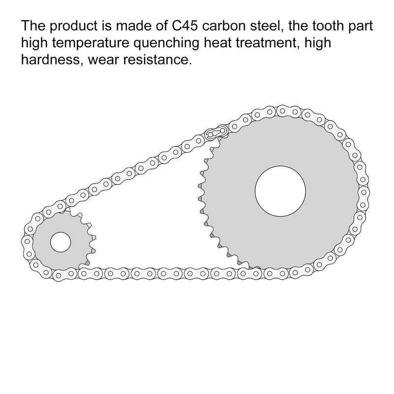 [Australia - AusPower] - uxcell 17 Tooth Flat Chain Sprocket A Type, 35 Chain, 3/8" Pitch, 12mm Bore C45 Carbon Steel for ISO 06B Chains 55mm 