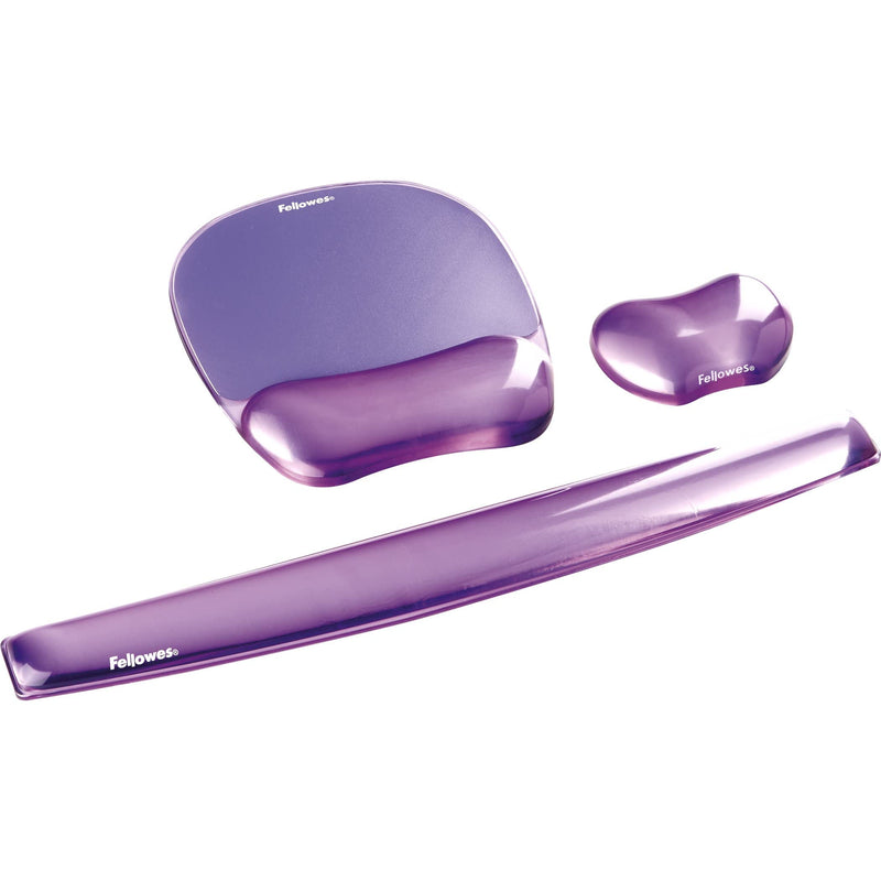 [Australia - AusPower] - Fellowes Gel Crystal Transparent Mousepad and Wrist Rest - Purple, 9.05" x 7.95" 