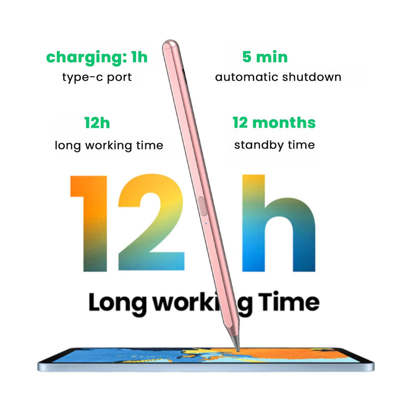[Australia - AusPower] - Stylus Pencil for Apple iPad 9th Generation, iPad Pro 2021 12.9/11 inch, iPad Pro 4th &3rd Generation, iPad 8th iPad Air 1/2 &Mini 6/5 Compatible Apple iPads 2018-2021 [Tilt Creative] (Rosegold) 