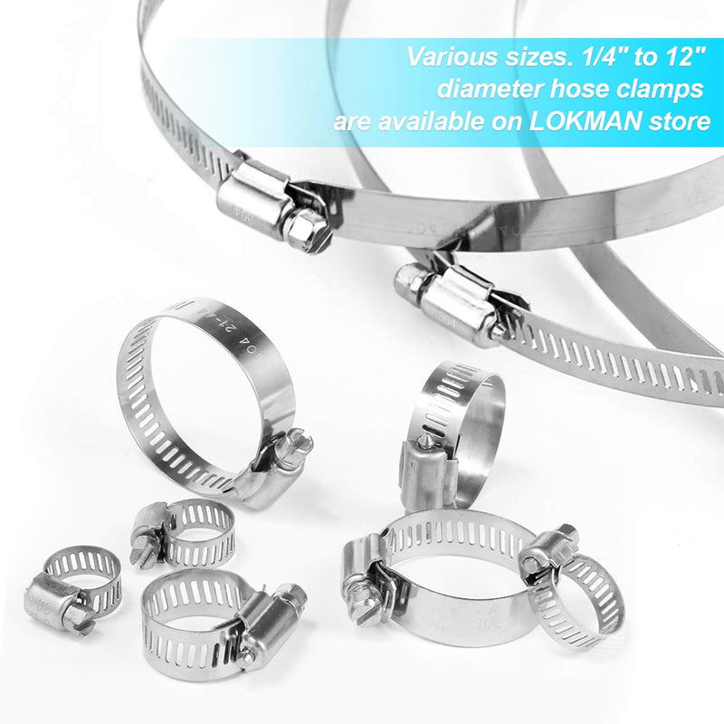 [Australia - AusPower] - LOKMAN 2.5 Inch Stainless Steel Duct Clamp Worm Gear Adjustable 46-70mm Hose Clamp, Pack of 10 (2.5 Inch) 
