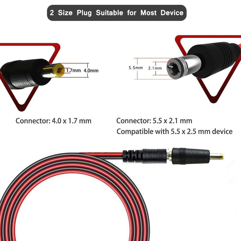 [Australia - AusPower] - 12V-24V DC Car Charger Auto Power Supply Cable - DC 5.5mm x 2.1mm 4FT to Car Cigarette Lighter Male Plug Car Cigarette Lighter Cable 