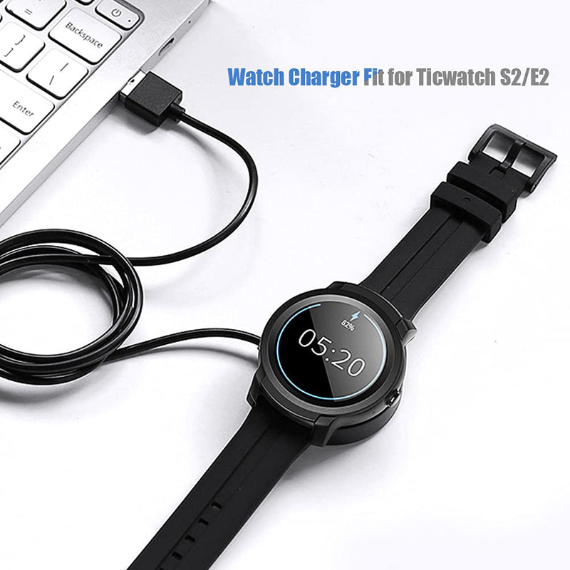 [Australia - AusPower] - Watch Charger Watch Charger Fast Charging Intelligent Watch Charger Base Stand Fit for Ticwatch S2 E2 