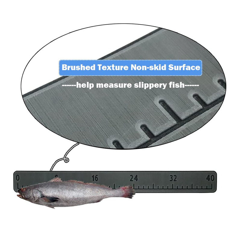 [Australia - AusPower] - EVA Foam Fish Ruler for Boat 40in Fish Measuring Ruler with Self-Adhesive Backing for Fishing Kayaks Accessories, Fish Ruler Measurement Sticker Tool for Fish Boat (40" Fish Ruler) Dark Grey 40" 
