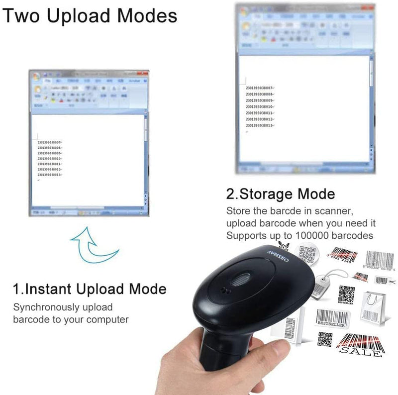 [Australia - AusPower] - Yanzeo L1000 1D Laser Wired Barcode Scanner Portable Handheld USB Barcode Scanner POS Reader for Retails 