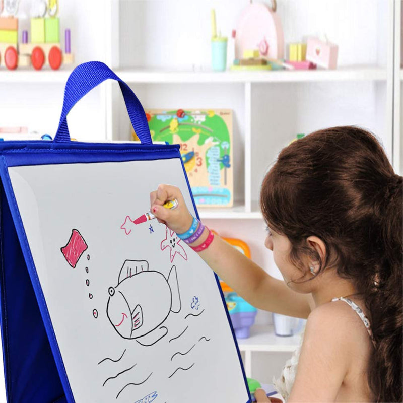 [Australia - AusPower] - Small Tabletop Magnetic Whiteboard Easel Double Sided Foldable Dry Erase White Board for Classroom Home Office,Desktop Drawing Art Whiteboard for Kids Teachers,12x14 Inch 