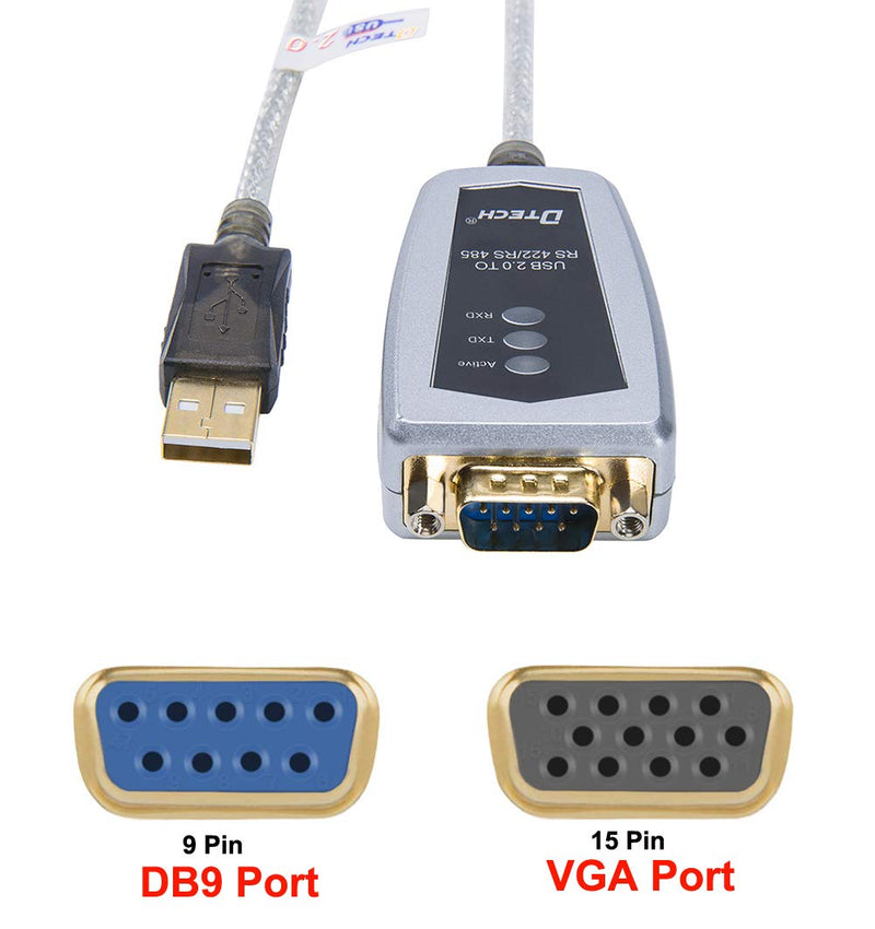 [Australia - AusPower] - DTech 6 Feet USB to RS422 RS485 Serial Port Converter Adapter Cable with FTDI Chip Supports Windows 11 10 8 7 XP Mac 6ft 