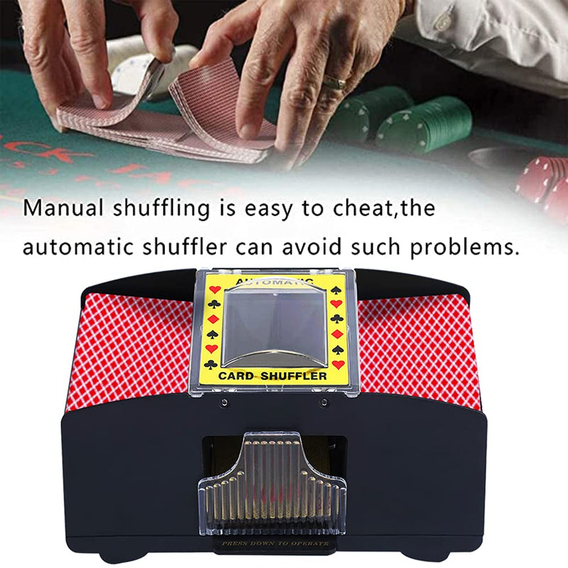 [Australia - AusPower] - Ni-SHEN Automatic Card Shuffler USB/Battery Operated Electric Shuffler for Family Party Poker/Blackjack/UNO 1-2 Deck Card Shuffler 