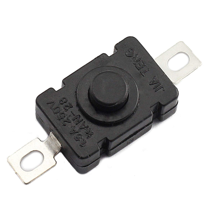 [Australia - AusPower] - RuiLing 10pcs Self-Lock Push Button Switch KAN-28 for Flashlight SMD Type ON-Off Mini Switch (Flat Pin with Hole) Flat Pin with Hole 