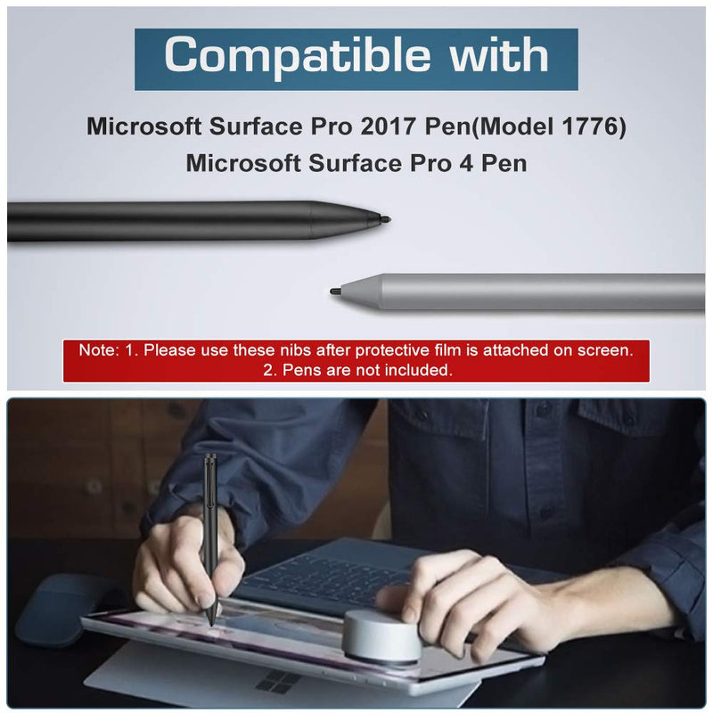 [Australia - AusPower] - MoKo Pen Tips for Surface Pen Set of 4 (HB/HB/2H/H), Surface Pen Tip Replacement Kit Compatible with Surface Pro 2017 Pen (Model 1776)/Surface Pro 4 Pen, Original Pen Nibs Refill for Stylus Pen HB+2H+H 