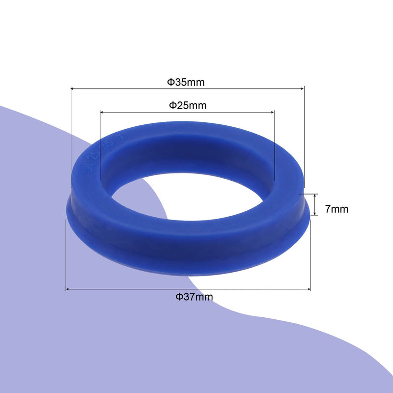 [Australia - AusPower] - MECCANIXITY UN Radial Shaft Seal 25mm ID x 35mm OD x 7mm Width PU Oil Seal, Blue Pack of 2 25x35x7mm 