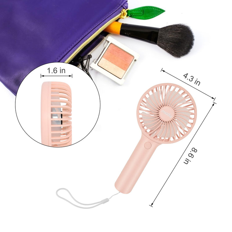 [Australia - AusPower] - Upgraded 5000mAh Portable Handheld Fan 3 Speed Mini USB Strong Wind 7-20 Hours Runtime Personal Electric Small Fan for Travel Office Outdoor (Cream Blue+pink) Cream Blue+pink 