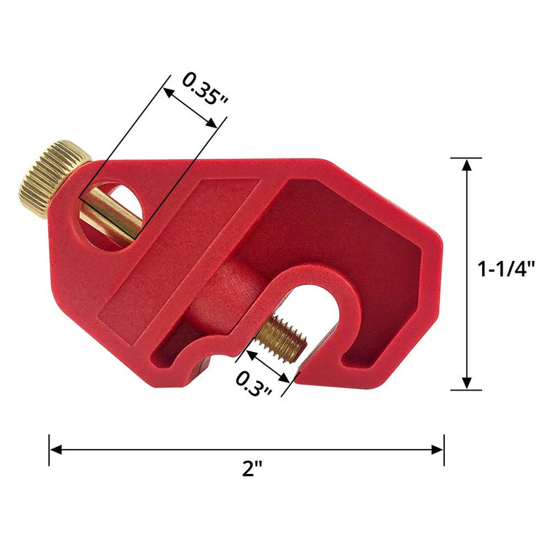 [Australia - AusPower] - QWORK Heavy Duty Red Universal Circuit Breaker Lockout with Screw, 4 Pack, Suitable for Single & Multi Pole Breakers, Durable, Safe 