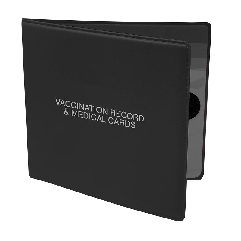 [Australia - AusPower] - Essentially Yours CDC Vaccine Immunization Record and Card Holder with Three Clear Card Sleeves, Black, 10 Pack 10-Pack 