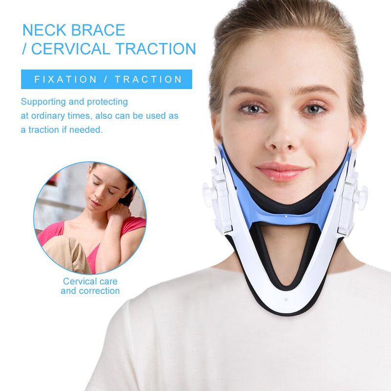 [Australia - AusPower] - Cervical Neck Traction Device, Adjustable Neck Brace Fixation Spine Care Correction Unit Provide Relief for Neck and Upper Back Pain 