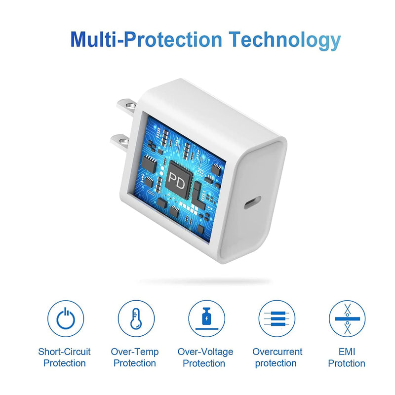 [Australia - AusPower] - iPhone 13 Charger Block,20W USB C Charger iPhone Fast Charger Plug Type C Wall Charger Durable USB-C Power Delivery Adapter Compatible with iPhone13 Pro/13 Pro Max/13 Mini/12/12 Pro Max/11/11 Pro Max 
