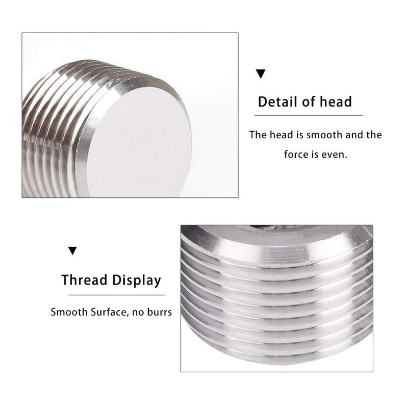 [Australia - AusPower] - Metalwork 304 Stainless Steel Pipe Fitting, Hex Countersunk Plug, 3/8" NPT Male (Pack of 5) Pack of 5 