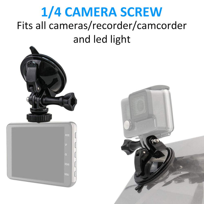 [Australia - AusPower] - EXSHOW Car Windshield Mount for GoPro, Outdoor Sports Camera Holder with 1/4 Camera Screw Connector Compatible with All Camera 