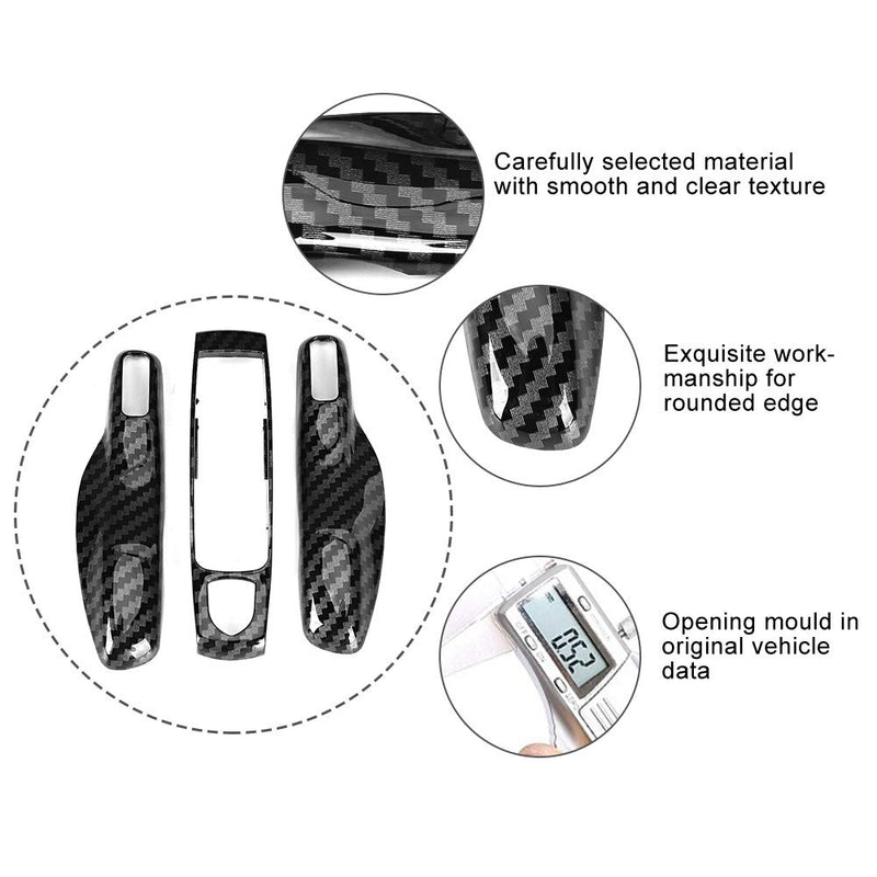 [Australia - AusPower] - Remote Key Cover Fit For Porsche Cayman/Macan/Boxster, 3Pcs/Set ABS Carbon Fiber Style Car Key Trim Cover 