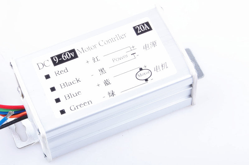 [Australia - AusPower] - KNACRO DC Motor Speed Controller Motor Driver Controls Module DC 9V-60V 12V 24V 36V 48V 60V Motor Pulse Width Modulator Regulator 20A 1200W PWM Monitor Dimmer Governor with Switch & Knob 20A +/- 