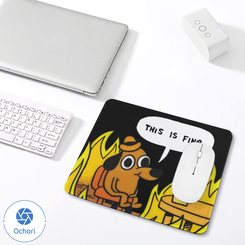 [Australia - AusPower] - This is Fine Dog Fire Funny Meme Mouse Pad Non-Slip Gaming Mouse Pad with Stitched Edge Computer Pc Mousepad Rubber Base for Office Home 
