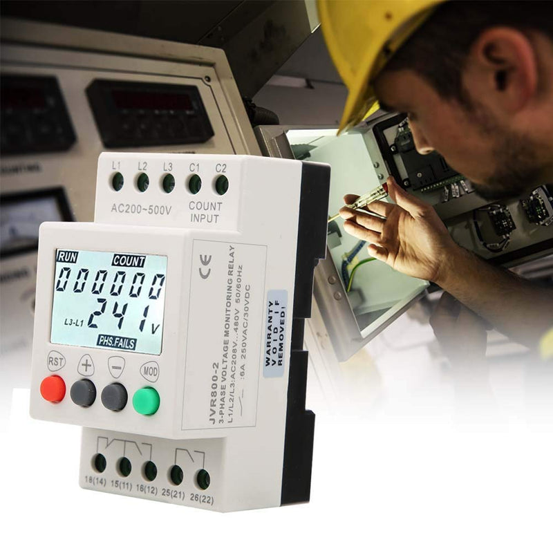 [Australia - AusPower] - Voltage Protection Relay, 3 Phase Voltage Sequence Relay JVR800-2 Voltage Protection Relay Under Over Voltage Protector 