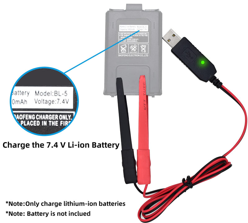 [Australia - AusPower] - Universal USB Charger Cable with Indicator Light for BaoFeng UV-5R UV-82 UV-82/ 82L BF-888S Motorola Kenwood yaesu Retevis RT-5R Walkie Talkie 