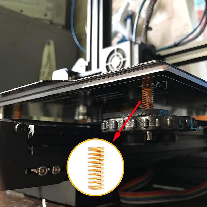 [Australia - AusPower] - Adiyer 10pcs 8mm OD 20mm Long Yellow Light Load Compression Mould Die Springs for 3D Printer Ender 3/Ender 3 Pro/Ender 3 V2 Stock Bed Leveling 10 Pcs 