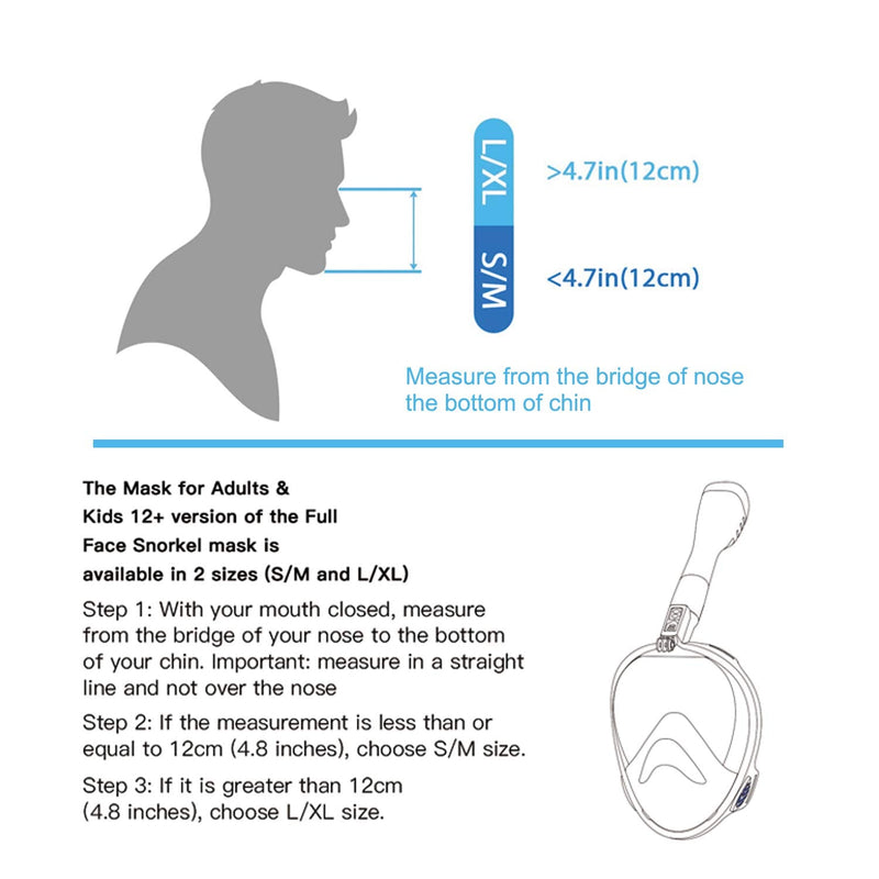 [Australia - AusPower] - Jwintee Full Face Snorkel Mask, Diving Mask for Kids and Adults,180° Panoramic View Snorkel Mask with Camera Mount, Safe Breathing, Anti-Leak&Anti-Fog Black/black Medium 