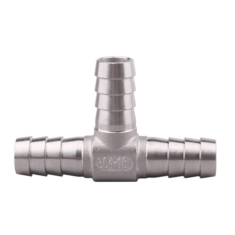 [Australia - AusPower] - DERNORD 2 Pack Stainless Steel Hose Barb, 3 Way Tee T Shape Barbed 5/8” Union Home Brew Fitting (5/8”Barb x 5/8”Barb x 5/8”Barb) 5/8”Barb x 5/8”Barb x 5/8"Barb 