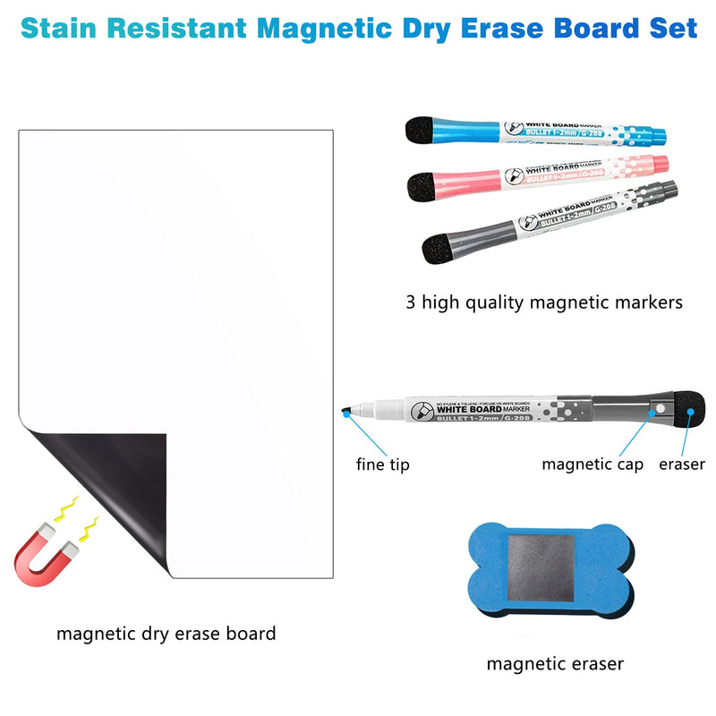 [Australia - AusPower] - 12 x 8 inches Magnetic Dry Erase Whiteboard Sheet ,Home Kitchen Fridge Shopping List and Office Notice Board (12” X 8”) 12” X 8” 